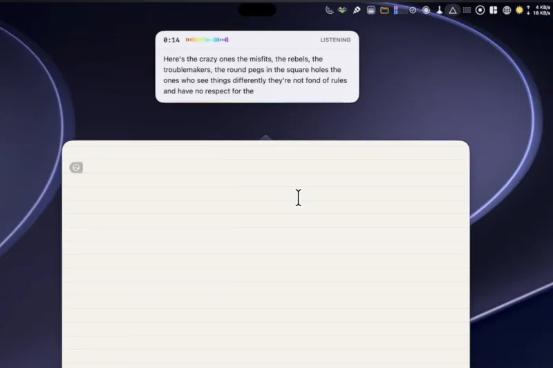 Frame from Mostly Mac demonstrating EnviousWispr